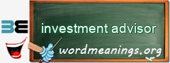 WordMeaning blackboard for investment advisor